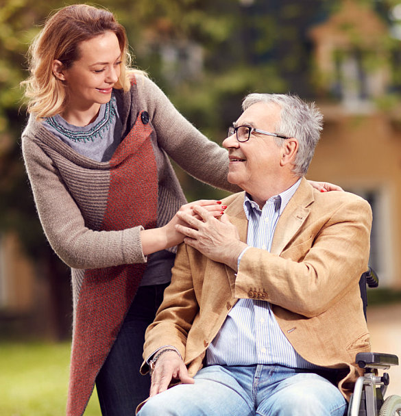 caregiver and senior man