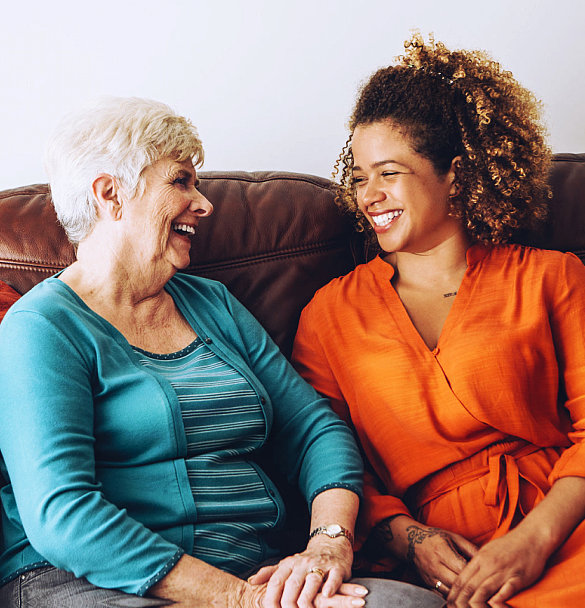 senior woman and caregiver