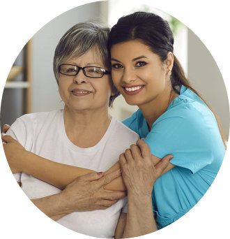 senior woman with her caregiver