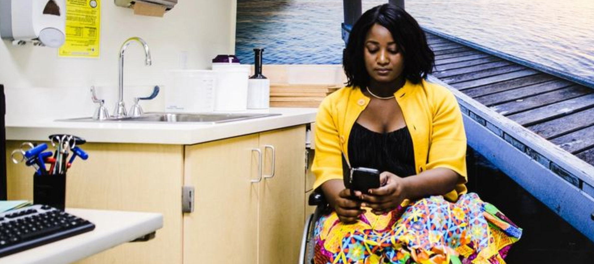 woman using mobile device