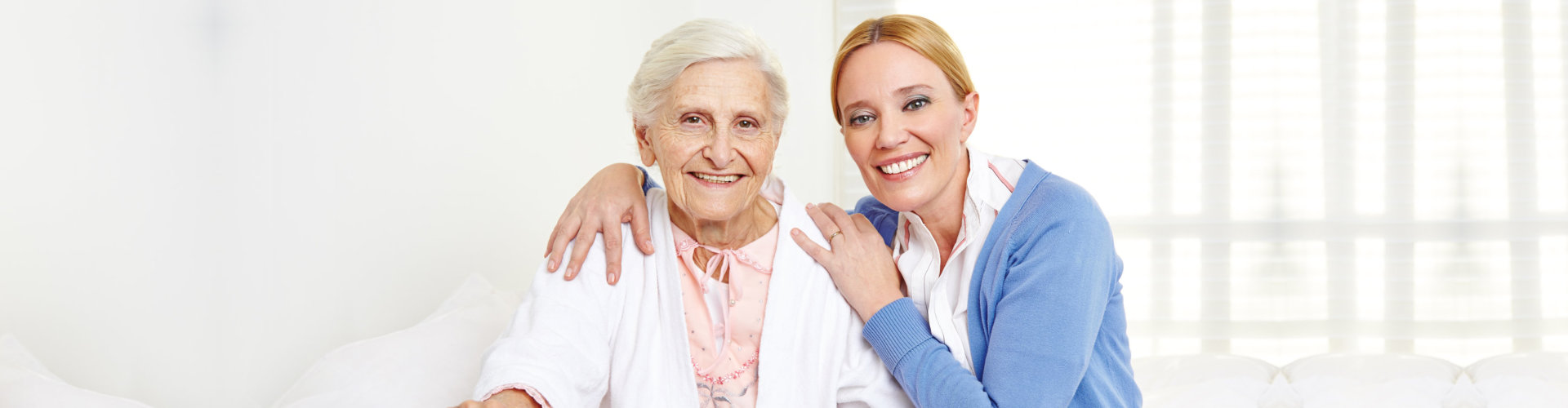 senior woman and caregiver